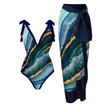 נשי רטרו Siwmsuit V עמוק חג Beachwear לכסות מעצב בגד ים הקיץ לגלוש ללבוש.