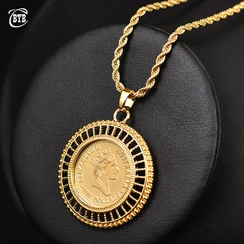 נשים שרשרת קצרה תכשיטים נקבה נשים מתנות 2019 צבע זהב אופנה המלכה מטבע שרשרת תליון זרוק משלוח