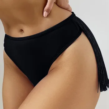 סקסי ביקיני 2023 חדש גבוהה המותניים ציציות נשים, בגדי ים חוטיני, בגדי ים המכנסיים בקיץ בגד ים ברזילאי Beachwear