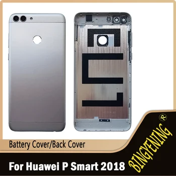 עבור Huawei עמ ' חכם 2018 הכיסוי האחורי מכסה הסוללה הדלת בצד כפתור מתכת בחזרה דיור עבור Huawei ליהנות 7S טלפון