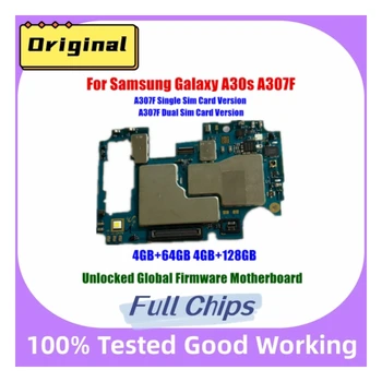 עבור Samsung Galaxy A30s A307F לוח האם 128gb המקורי סמארטפון Mainboard 1 או 2 כרטיס Sim עם מלא צ ' יפס לוגיים הרישוי.