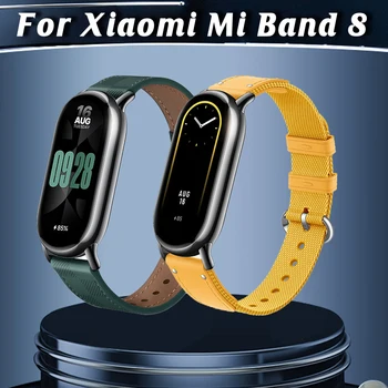 צמיד Xiaomi Mi Band 8 רצועת ניילון לנשימה Miband 8 קוראה המקורי Mi Band 8 NFC רצועות עור צמיד החלפה