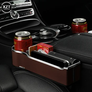 רב תכליתיים המכונית ארגונית המושב נקיק תיבת אחסון כפול USB לטעינה מסוף משקה בעל אביזרי רכב